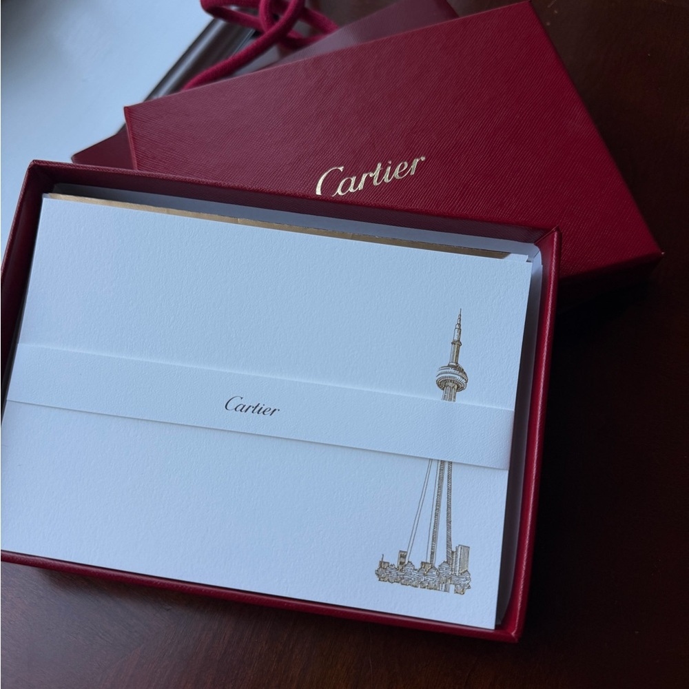 Cartier White and Gold Stationery